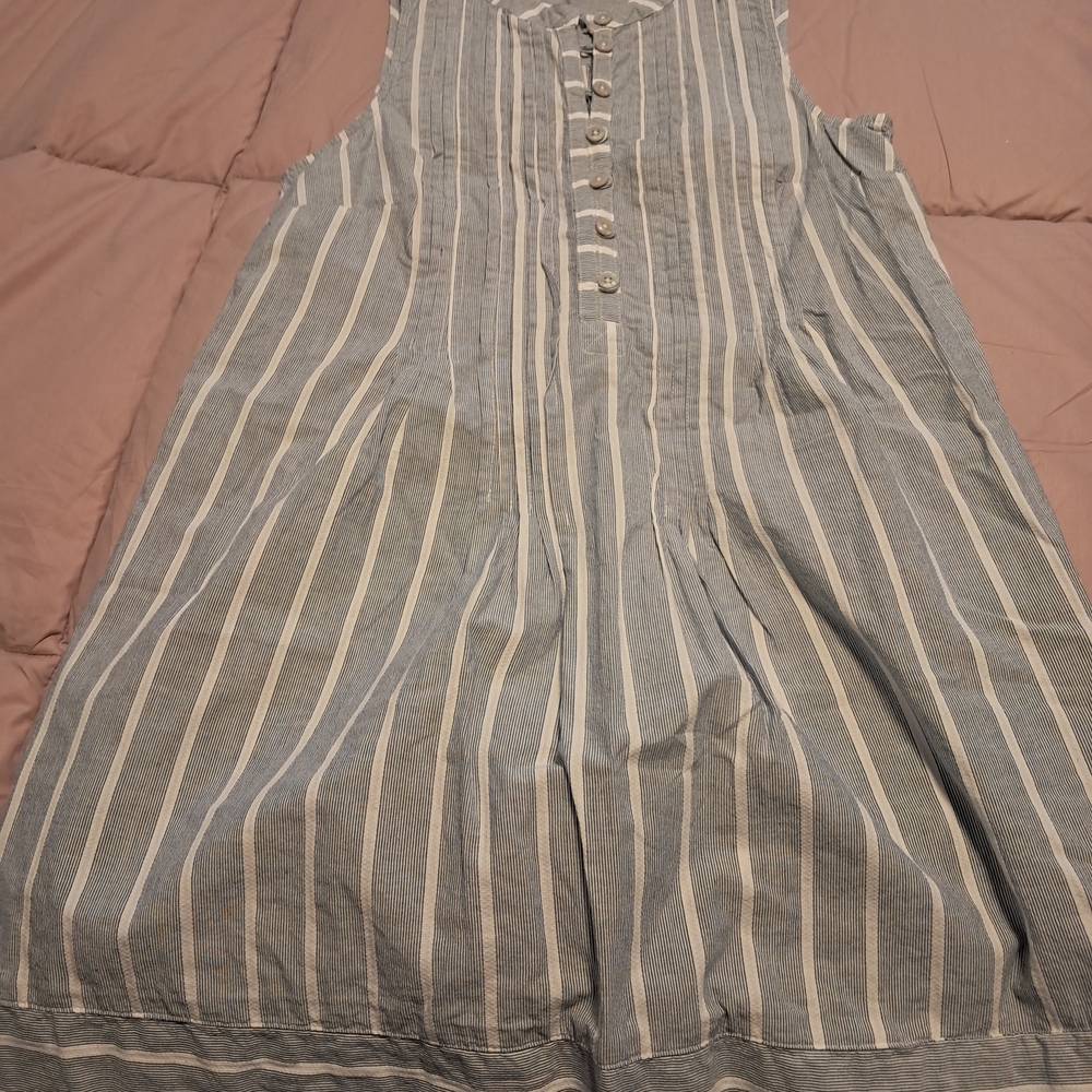 Sonoma Blue and White Button-Front Top